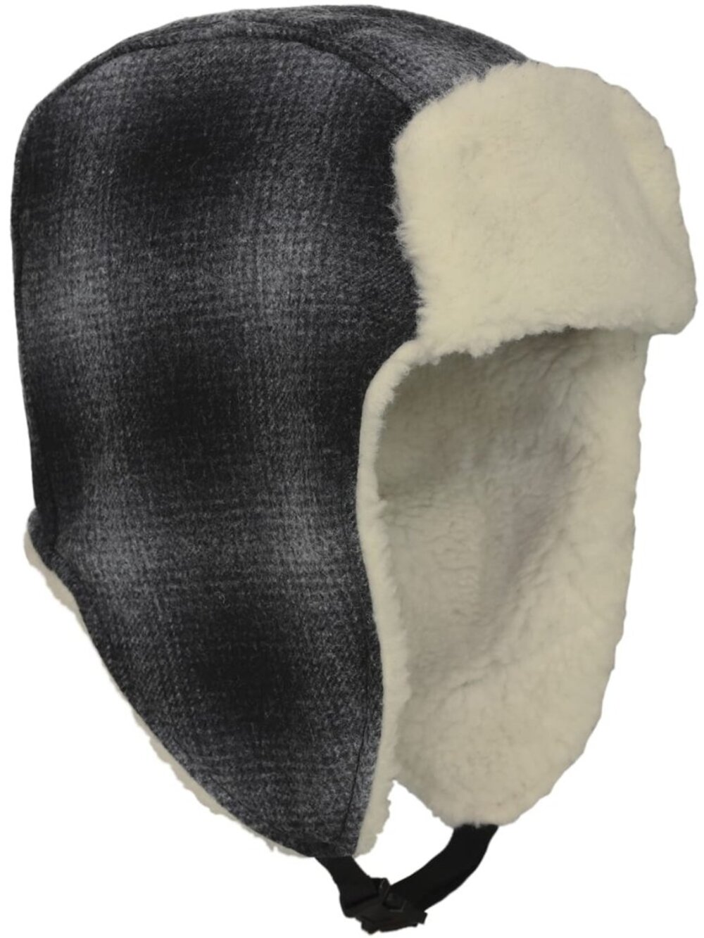 Wool Aviator Hat - Black/gray Plaid